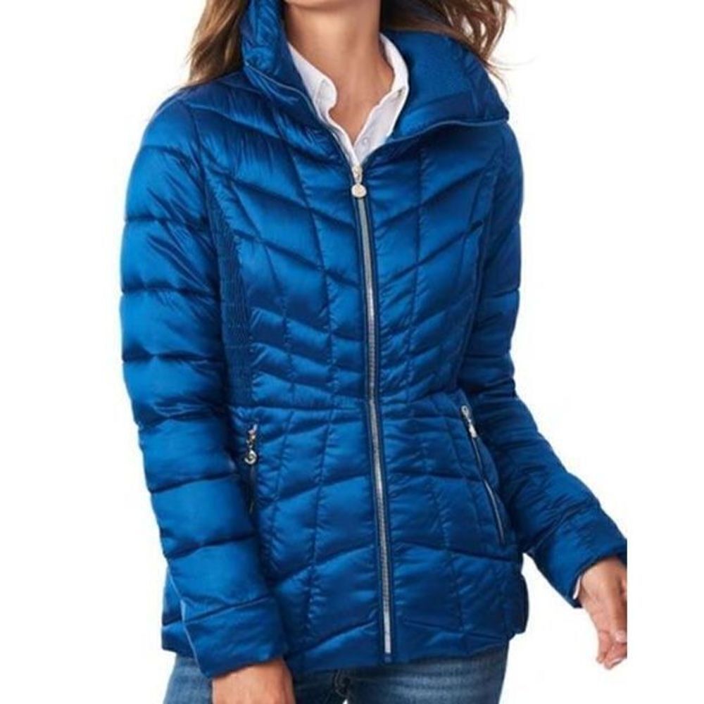M-204 Bernardo EcoPlume Packable Water-resistant Puffer Coa MARINA BLUE sz XS